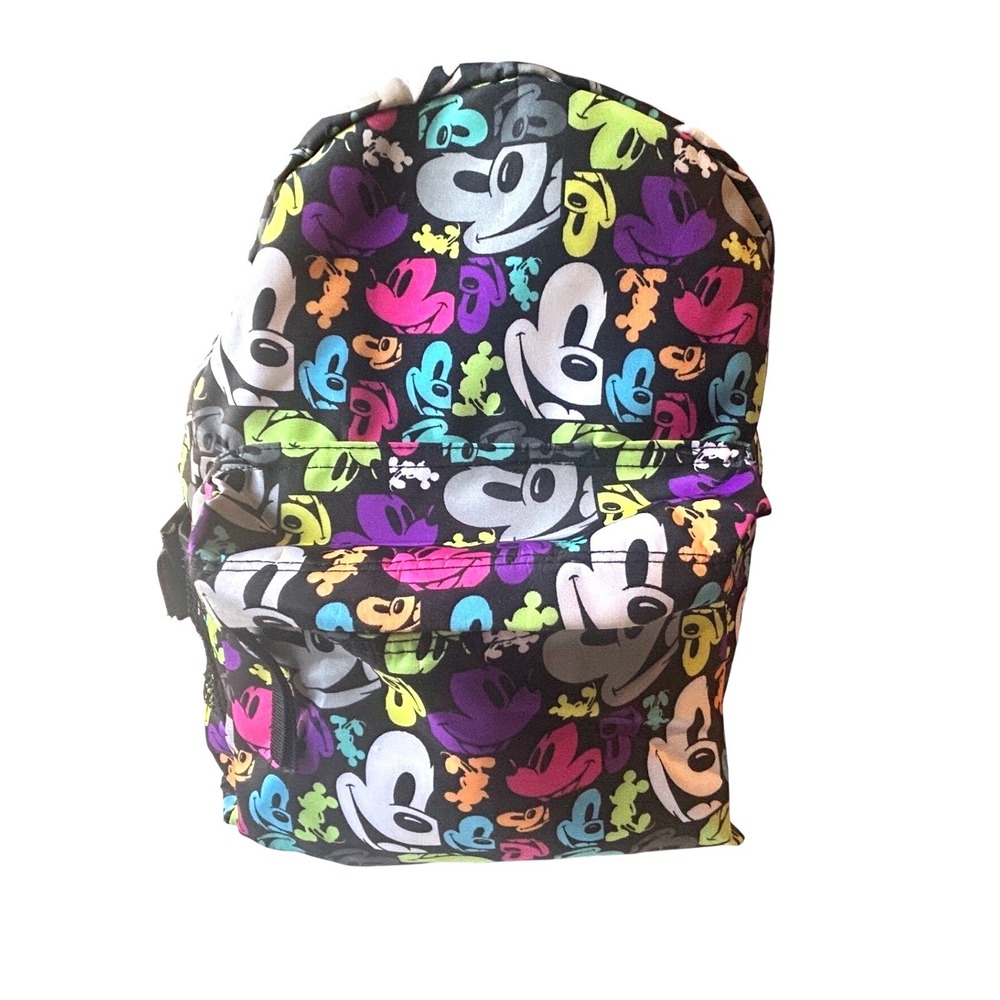 Disney Parks Mickey Mouse Backpack Colorful Print Travel School Bag